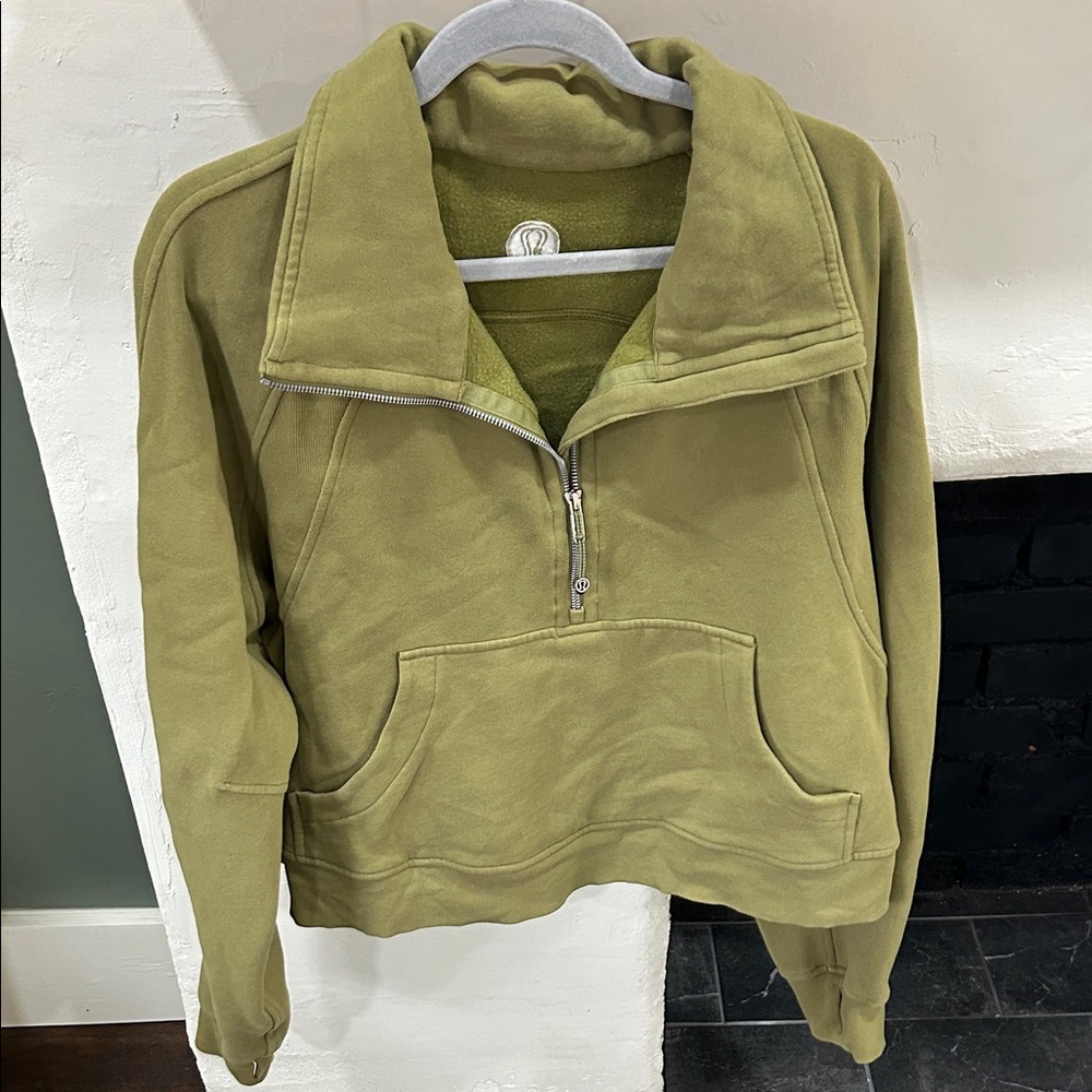 Lululemon Scuba Olive Green Half-Zip Pullover